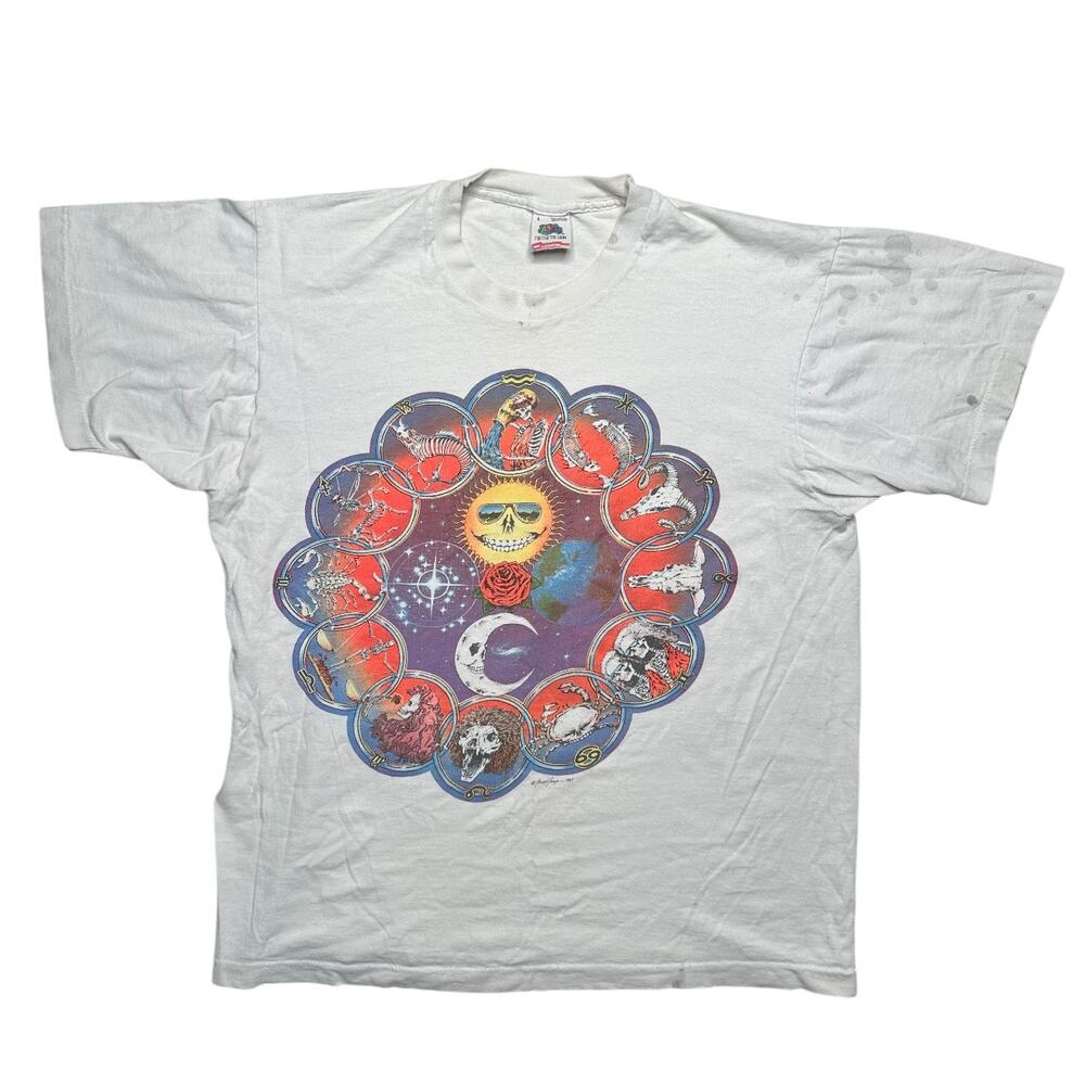 Vintage 1987 Grateful Dead Zodiac T-Shirt Fruit of the Loom XL 80s Single Stitch